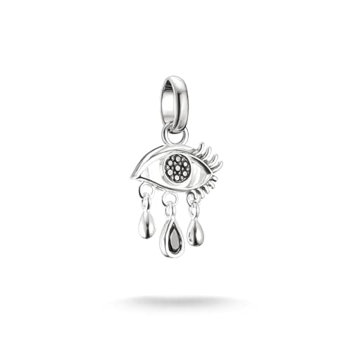 Image of Thomas Sabo Connect Wednesday Teary Eye Zirconia 925 Sterling Silver Charm Pendant CC1319-643-11
