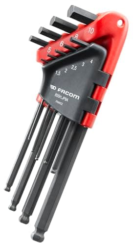 Image of Facom 83SH.JP9A Long Sphere Metric Hexagon Key Set, 1.5mm-8mm, 9 Pieces