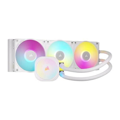 Image of Corsair iCUE LINK TITAN 360 RX RGB Liquid CPU Cooler – 360mm AIO – 3x RX120 RGB Fans Included – Fits Intel LGA 1851/1700, AMD AM5/AM4 – iCUE LINK System Hub Included – White