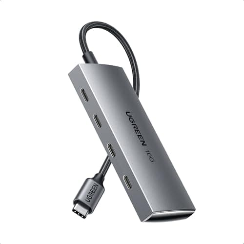 Image of UGREEN USB C Hub Aluminum, 10Gbps Type C 3.2 Splitter with 4 USB C 3.2 Gen 2 Data Ports, High Speed Multiport Adapter Expander for PC Laptop MacBook, iMac, iPad, iPhone 17, Galaxy S26 Series and More
