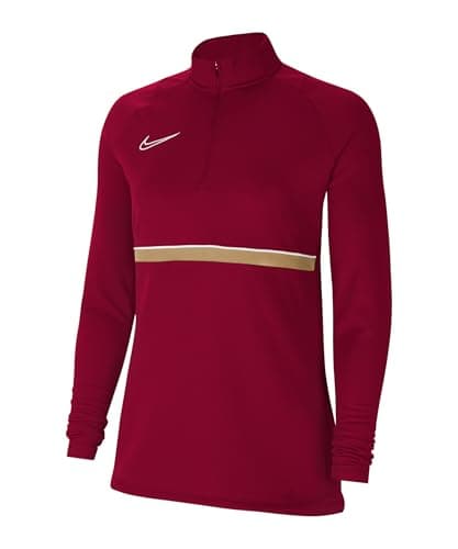 Image of Nike Women's Academy 21 Drill Top Training Sweatshirt, womens, CV2653-677, Team Red/White/Jersey Gold/White, L