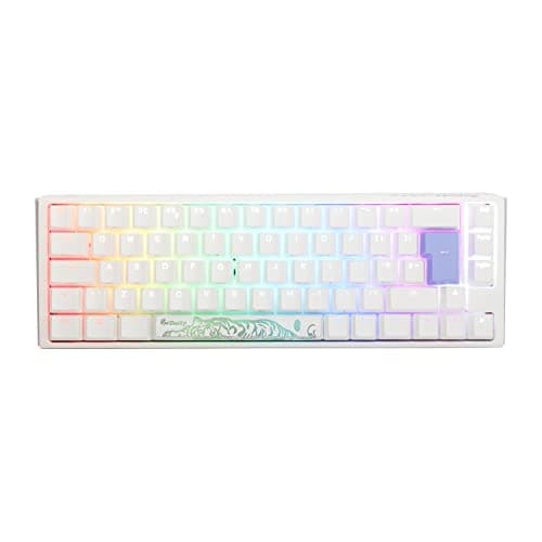 Image of Ducky One3 Pure White SF RGB Brown Cherry MX Switch Keyboard - UK Layout