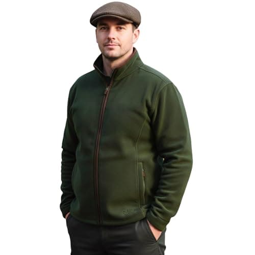 Image of Game Mens Stanton Country Fleece Jacket | Hunting Fishing Shooting Casual Coat Forest Green