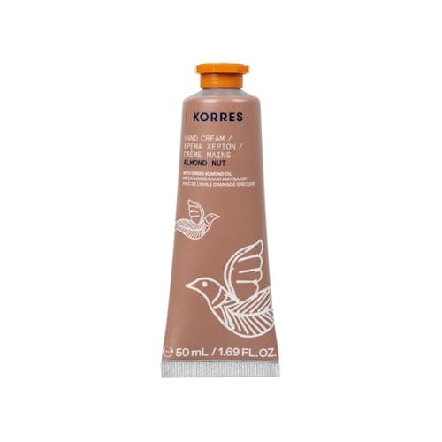 Image of KORRES ALMOND NUT Hand Cream, Rich Hand Care with Sweet Almond Oil, Warm Almond Fragrance, Silicone & Paraben-Free, Moisturising & Nourishing, Practical Travel Size, 50 ml