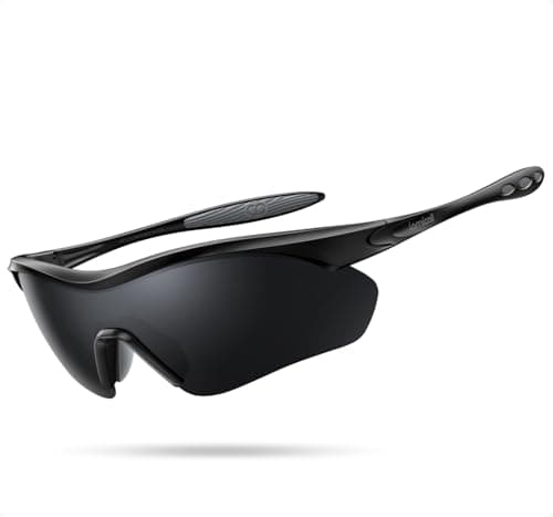 Image of Lamicall 2026 Polarized Cycling Sunglasses - [22g Ultra-Light] UV400 Protection Sports Glasses for Men Women for Running Driving Hiking with TR90 Frame, Adjustable Nose Pad & Bendable Temples - Black