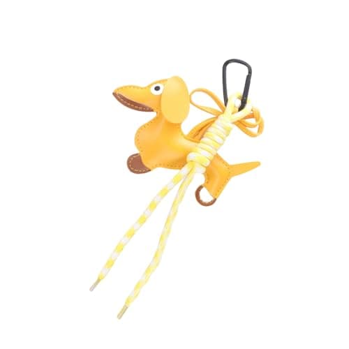 Image of sodeber Fashionable Retro Sausage Dog Keyring Fashionable Sturdy PU Jewelry Accessory for Collectors and Trendsetters Use Pet Lover Keychain