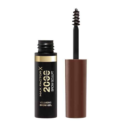 Image of Max Factor 2000 Calorie Volumising Brow Sculpt Gel, Long-Lasting, Plumped & Fuller-Looking Brows, Waterproof, Smudge-Proof, Shapes & Intensifies, 004 Black Brown, 4.5ml