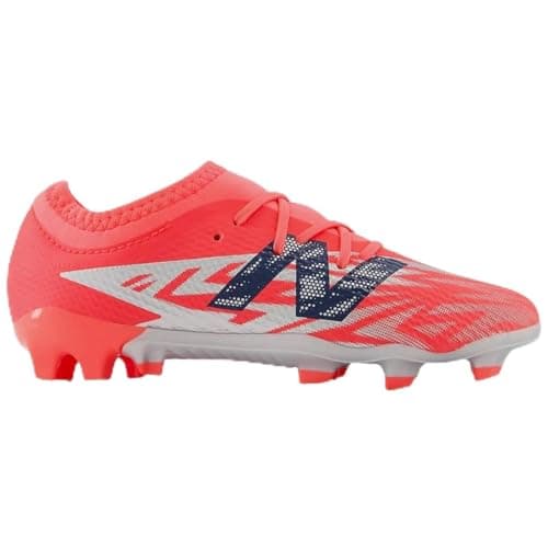 Image of New Balance Unisex Children's Furon Team Fg V8 Football Boots, Energy Red Nb Navy Light Cyclone, 4.5 Wide Big Kid