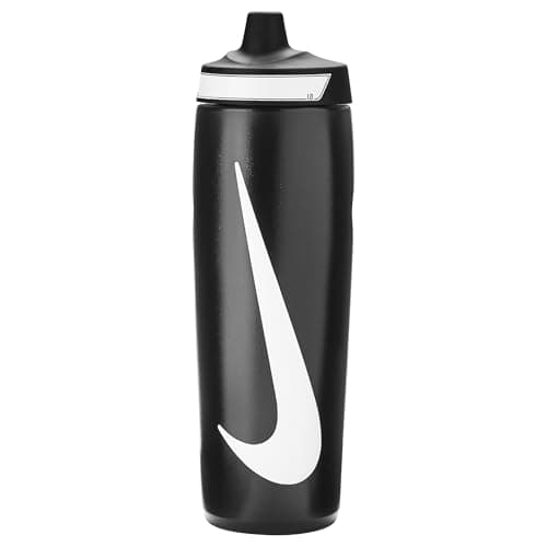 Image of Nike Refuel Bottle Grip 24oz 709 ml Water Bottle Sports Bottle Training Fitness Non-slip Grip, Black/Black/White