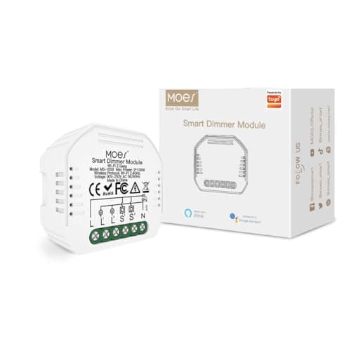 Image of MOES WiFi Smart Alexa DIY Mini Dimmer LED Light 2 Gang Switch Module,Dimmable LED Timer Wireless 1 Way or 2 Way Switch,Brightness Memory Smart Life Tuya Remote Control Works Alexa Google Assistants