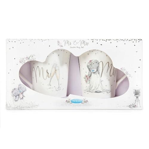Image of Me to You Tatty Teddy Mr & Mrs Double Mug Gift Set - Official Wedding Collection, White