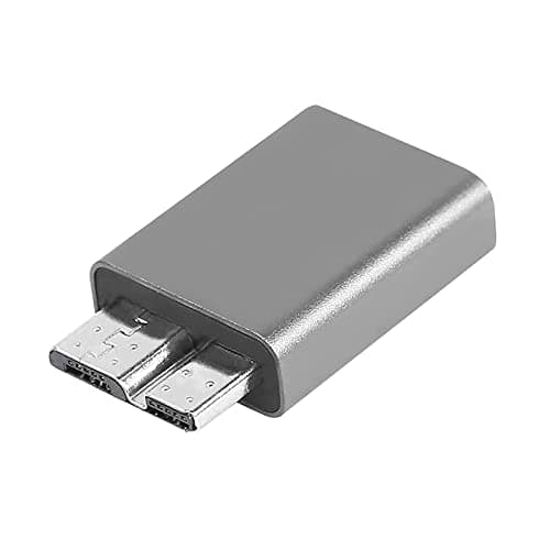 Image of QIANRENON USB 3.0 Micro B Adapter, USB C Female to USB 3.0 Micro B Male Connector, for Mobile Hard Disk, MacBook Pro, Galaxy S5/S8/S9/S10, Note 3 etc, Grey