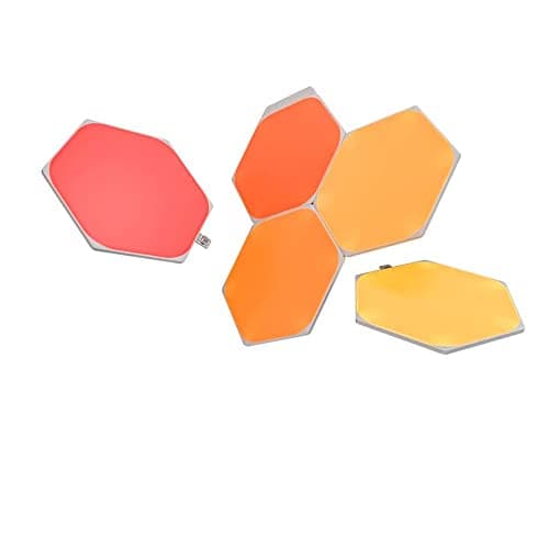 Image of Nanoleaf Shapes Hexagon Starter Kit, 5 Smart Light Panels LED RGBW - Modular Wi-Fi Colour Changing Wall Lights, Works with Alexa Google Assistant Apple Homekit, for Room Decor & Gaming