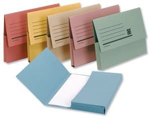 Image of 5 Star Document Wallet Half Flap 285gsm Capacity 32mm Foolscap Yellow [Pack 50]