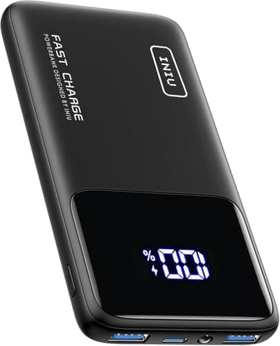 Image of INIU Power Bank, Slim 22.5W PD Fast Charging Portable Charger, USB C in&out 10000mAh Battery Pack, Travel Essentials Powerbank, Mobile Phone Charger for iPhone 17 16, Samsung S25 S24, iPad, Xiaomi etc