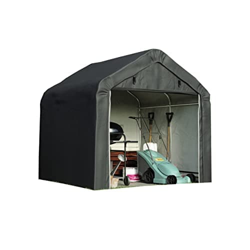 Image of Garden Gear Heavy Duty Portable Shed/Garage for Storage, Galvanised Steel Frame, Extra Strong Waterproof Weatherproof Triple Layer Woven Polyethylene Cover with Apex Roof (6X6 Foot)