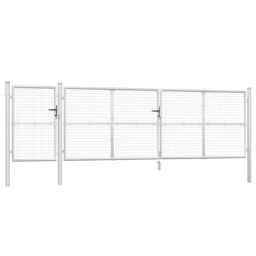Image of vidaXL Mesh Garden Gate Silver 500x125 cm Galvanised Steel