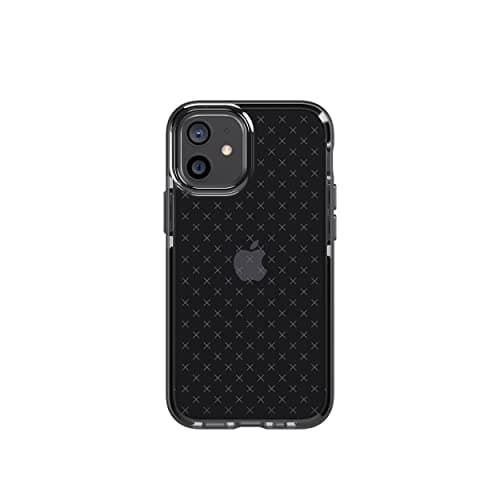 Image of tech21 Evo Check for Apple iPhone 12 Mini 5G - Hygienically Clean Bacterial Germ Fighting Antimicrobial Phone Case with 12 ft. Drop Protection, T21-8351 Smokey/Black
