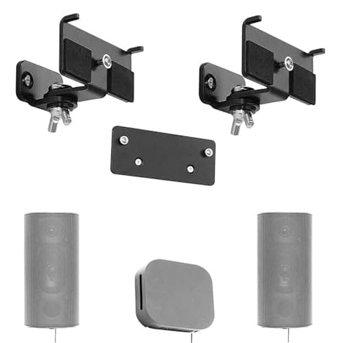 Image of OCXLLEATLY Wall Mount Brackets Compatible with Sony SA-RS5 Wireless Rear Speakers and Rear Amp Box, Metal Speaker Holder for Sony HT-S60 BRAVIA Theater System, Black