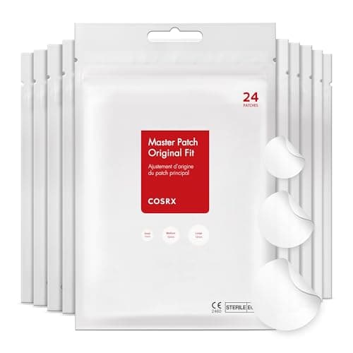Image of COSRX Master Patch Original Fit (240 Count) Absorbing Hydrocolloid Spot Treatment Pimple Spot Stickers, 3 Sizes