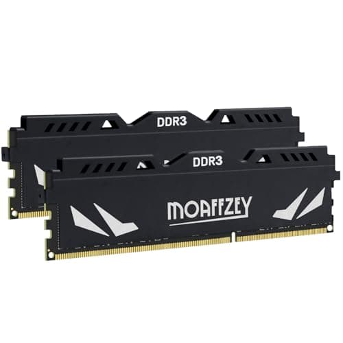 Image of Moaffzey DDR3 RAM 16GB(2x8GB) 1866MHz Computer RAM PC3-14900 UDIMM Non-ECC Unbuffered 1.5V 240-Pin CL10 Computer Memory Upgrade Module - Black