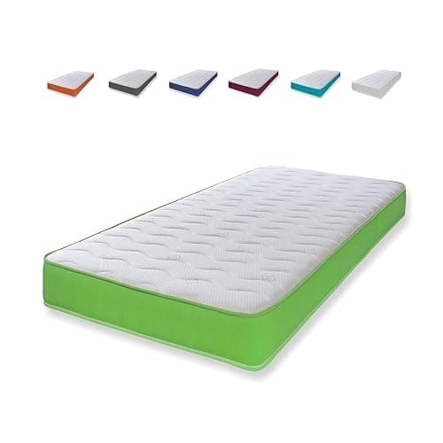 Image of eXtreme comfort ltd Cooltouch Colours Green Shorty Mattress - 75x175cm, 18cm deep. Memory Foam and Coil Spring Hybrid, Plush Comfort, UK Made Mattress in a Box