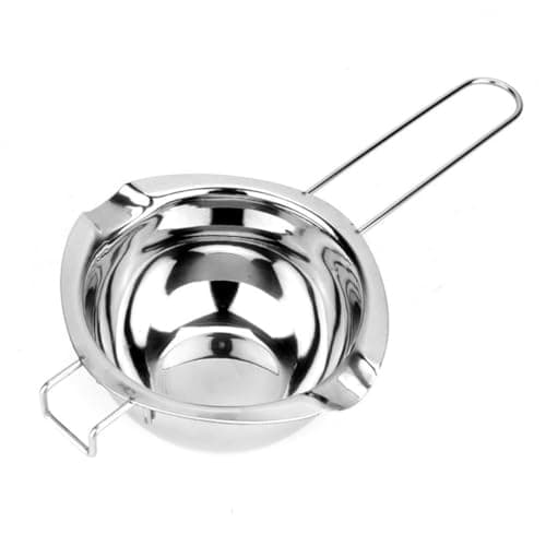 Image of Double Boiler Melting Pot - 400ML Stainless Steel Melting Pot with Heat Resistant Handle, Large Baking Tools for Melting Chocolate, Butter, Candy and Candle