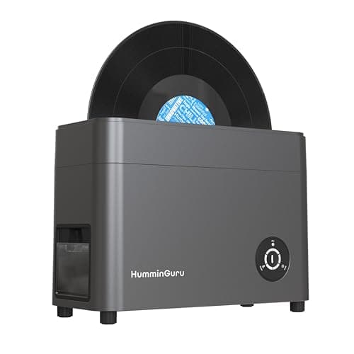 Image of HumminGuru Ultrasonic Vinyl Record Cleaner- 40kHz Ultrasonic Vinyl Record Cleaning Machine with Auto Drying, Vinyl Record Cleaner Kit with Filters, 1Y Warranty (HG01 Dark Gray, 12 Inch)