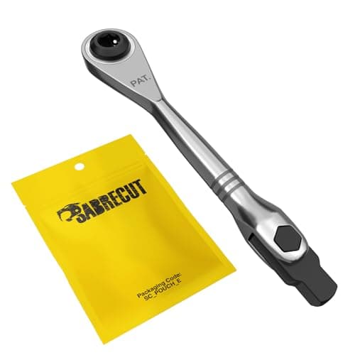Image of SabreCut 1 x MRSC04 Mini Micro Ratchet 6.3mm (1/4") HEX Adjustable 1/4" Square Drive Stainless Steel Professional 72 Tooth Gear Hand Ratchet Wrench