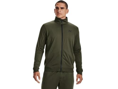 Image of Under Armour Mens Sportstyle Tricot Jacket - Sweat Wicking LGT, Marine Od Green-black, L