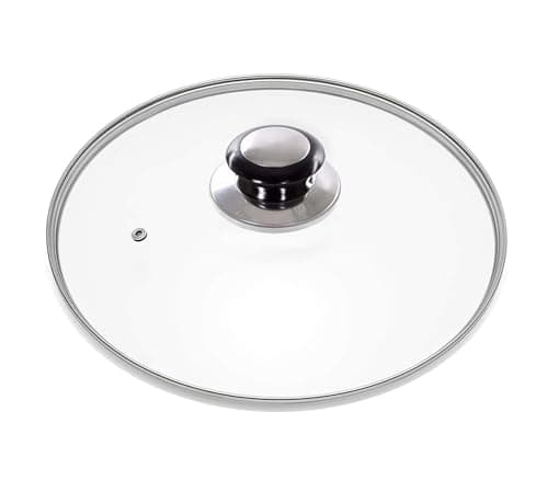 Image of Bahob® Tempered Glass Saucepan Casserole Frying pan Lid Replacement Glass Lids for Pans Pots and Casseroles Pan Lid Knobs With Screws 14CM to 36CM (26 CM)