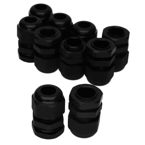 Image of Nylon Cable Gland M16 5-10mm with Weatherproof IP68 Washer Black [10 Pack]