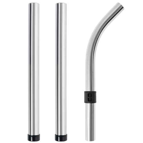 Image of Reliapart 32mm Chromed Steel (3 Pack) Vacuum Extension Rod and Bent End Tube Kit Compatible for Numatic Henry Hetty George and NRV Vacuum Cleaners 601023 Universal Connector Replacement