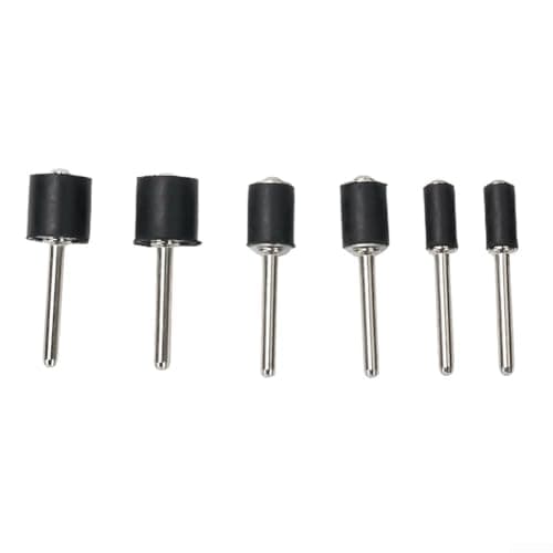 Image of 6pc Rubber Mandrel Sanding Drum Kit with 18 Inch Sandpaper Circles Compatible with Various For Rotary Tools for Wood, Fiberglass, and Metal Finishing
