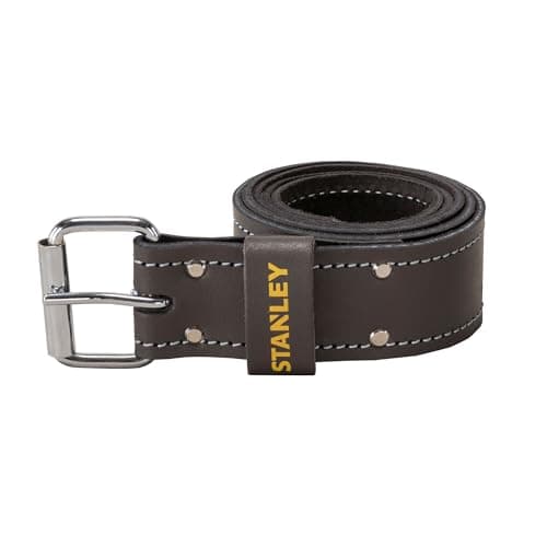 Image of Stanley, Dark Brown Leather Tool Belt for Tool Holsters and Pouches, with Adjustable Roller Buckle, STST1-80119