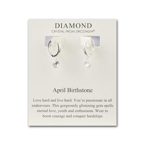 Image of Philip Jones April Birthstone Hoop Earrings Created with Diamond Zircondia® Crystals