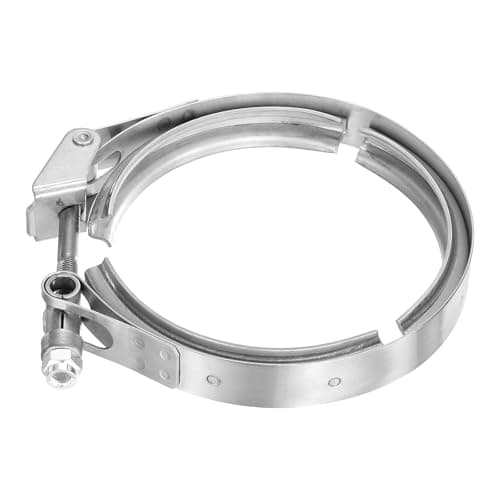 Image of sourcing map 4.5" Quick Release V Band Clamp 304 Stainless Steel for Exhaust Systems Downpipe Exchange Exhaust Accessories, Adjustment Range 114mm / 4.49inch