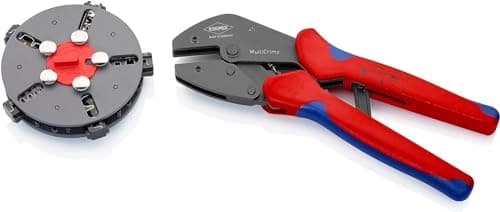 Image of KNIPEX Multicrimp Crimping Pliers with Changer Magazine, 5 Crimping Dies, for All Common Crimping Applications, Crimping Tool, Wire Crimper, 97 33 02