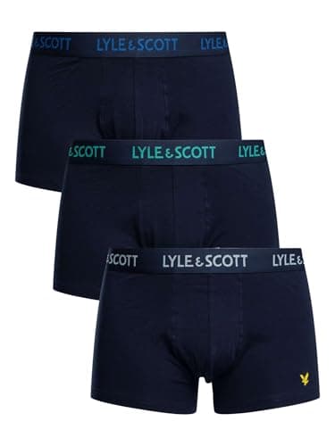 Image of Lyle & Scott Men's 3 Pack Barclay Trunks, Navy, S