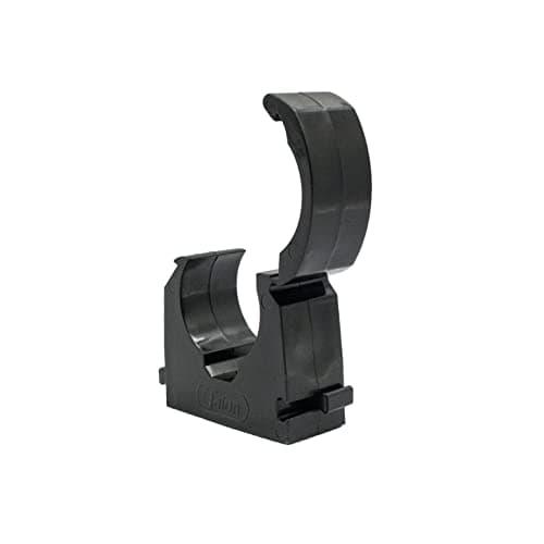 Image of Talon - 22mm Single Hinged Pipe Clip x100 - Black - 360° Fixing for Pipework - UV Stabilized - Up to 85°C - Safe for Use On Plumbing, Gas and Air Conditioning Pipe