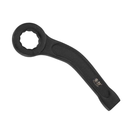 Image of sourcing map Striking Wrench 22mm 45# Steel Spraying 6-Point Flat Strike Wrench Slogging Ring Spanner Bend Handle Box End Striking Tool for Automotive Repair Furniture Assembly, Black