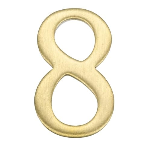 Image of sourcing map House Numbers for Outside, 1.85 Inch Self Adhesive Brass Mailbox Decor Number Stickers for Apartment Office Hotel Room Door Signs(Number 8)