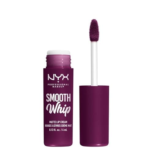 Image of NYX Professional Makeup Liquid Lipstick, Matte Lip Cream, Ultra-Vibrant Shades, With Shea & Cocoa Butter, Smooth Whip, Shade: Berry Bed Sheets