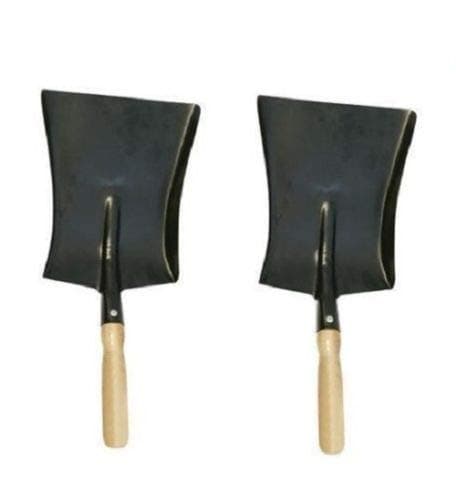 Image of 2 x 9" Metal Coal/Dust Shovel Wood Handle Hand Tools Household Goods - Black
