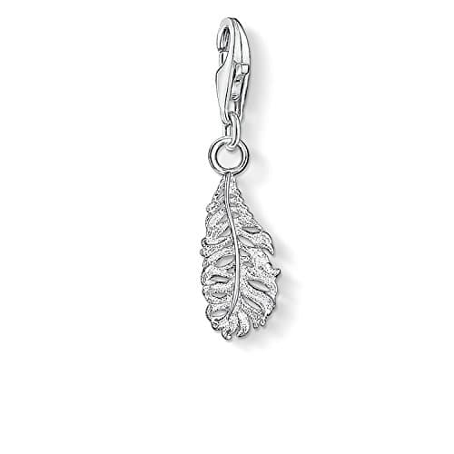 Image of THOMAS SABO Women Charm Pendant Feather Charm Club 925 Sterling Silver 0775-001-12