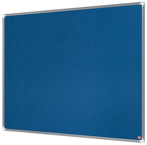 Image of Nobo Premium Plus Felt Notice Board 1200x900mm – Blue |Pin Board for Wall, Office Noticeboard, Display Board, Felt Memo Board, Vision Board, Mood Board, EU Ecolabel Certified