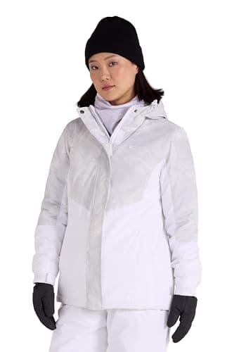 Image of Mountain Warehouse Dawn Womens Ski Jacket - Snowproof, Warm Ladies Jacket, Fleece Lined Ski Coat, Adjustable Cuff, Hem & Hood - Ideal Ski Clothes In Winter Light Grey Women's Size 12