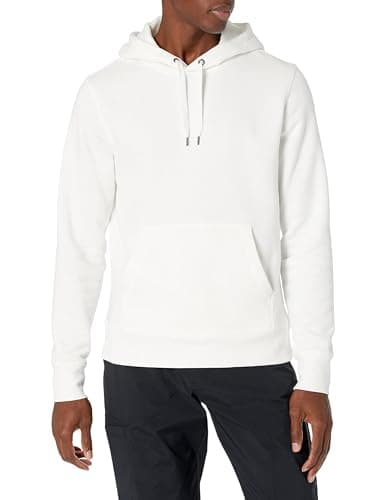 Image of Amazon Essentials Men's Pullover Sweatshirt Hoodie (Available in Big & Tall), Bright White, S
