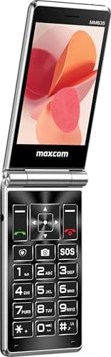 Image of Maxcom MM835 4G Flip Phone Mobile Phone with 2 Large Displays 3.5" & 2.4", Hearing Aid Compatibility (HAC), SOS Button, Unlocked & SIM Free, USB-C