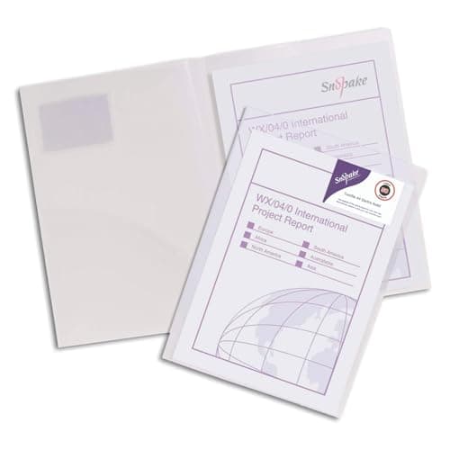 Image of Snopake A4 Clear TwinFile [Pack of 5] Polypropylene Presentation/Report File [14030]